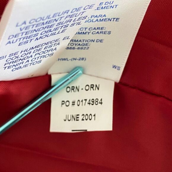 Vintage Y2K Tommy Hilfiger Black Leather Pants Size 6 Red Lining Deadstock - Picture 7 of 10